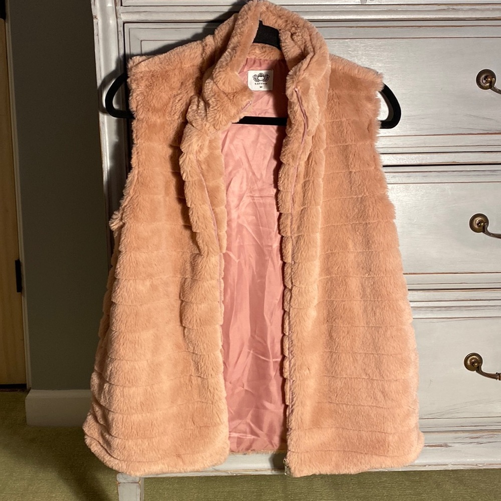Pink fluffy vest